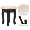 Costway Vanity Table Makeup Table Cushioned Mirror 5 Drawers Black - 4 of 4