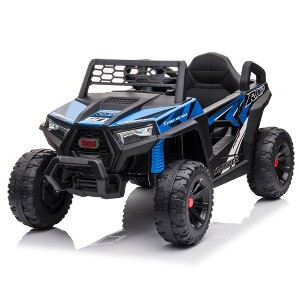 Sandinrayli 12V Kids Ride on Car, Electric Off-Road UTV Truck, Double Open Doors, Safety Belt, Horn, Music, and Lights for Kids 3-5 Years - 1 of 4