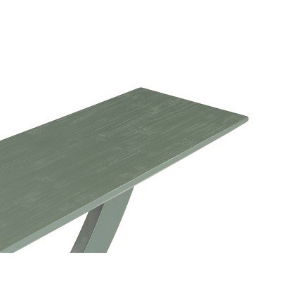 Spanish Moss Acacia Wood 57" Console Table with Wire-Brush Finish