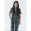 Women's Notch Collar Pajama Set | Tartan Steamboat Willie | Charlie Lou Baby - 2 of 4