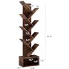 GustoWave Tier Wooden Tall Bookshelf with Storage, Corner Bookshelf, Tree Bookshelf, for Living Room, Bedroom, Home Office - 3 of 4