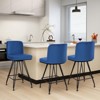 Bekrvio 26" Swivel Counter Height Bar Stools Set of 1/2/3/4, Faux Leather or Velvet Upholstered with V-Shaped Metal Base for Kitchen Island - 4 of 4