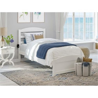 AFI Furnishings Warren Platform Bed TXL with Footboard WH
