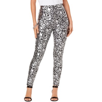 Roaman's Women's Plus Size Sequin Legging, 38/40 - Black : Target