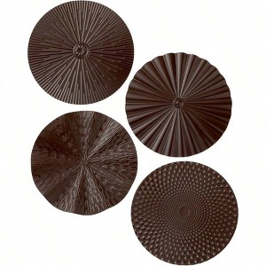 4 Pcs 12 Inch Metal Wall Art Decor Sunburst Hanging Metal Artwork Decor Wall Art Decorations Home Living Room Office Brown - 1 of 4