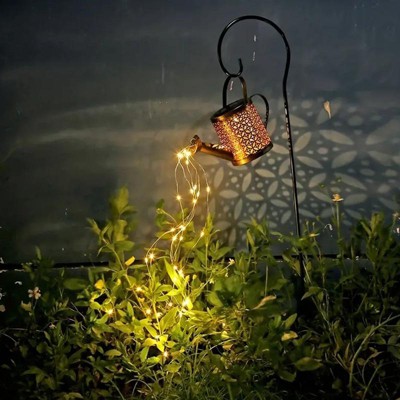 Solar Lights Outdoor Decorative, Metal Solar Watering Can Outdoor Lights Waterproof, Hanging Garden Decor Yard Lights Outside Patio Lawn