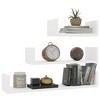 vidaXL Wall Display Shelf 3 pcs White Engineered Wood - 3 of 4