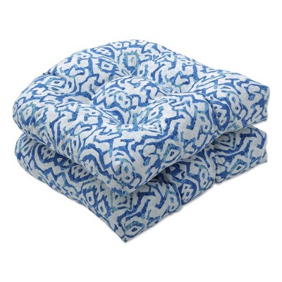 2pc 19" x 19" Dobran Outdoor/Indoor Seat Cushion Ocean Blue - Pillow Perfect