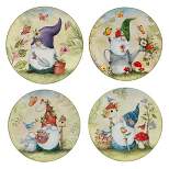 Set of 4 Garden Gnomes Assorted Salad/Dining Plates - Certified International