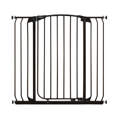Bindaboo B1124 Zoe 38 to 42.5 Inch Extra Tall Extra Wide Auto-Close Wall to Wall Baby and Pet Safety Gate for Doors, Stairs, and Hallways, Black