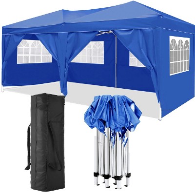 10x20 Ft Outdoor Pop Up Canopy, Portable Canopy Tent with 6 Removable Sidewalls, Beach Sun Shelter, Outdoor Canopy for Parties Camping Wedding