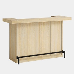 Tribesigns 70.9-Inch Modern 4-Tier Bar Table Home Bar Cabinet with Glass Holder and Black Footrest, Wood - 1 of 4