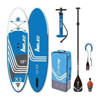Zray 10 Foot 10 Inch X-rider Deluxe X2 Inflatable Sup Outdoor Sport All  Around Stand Up Paddle Board Kit With Ultimate Agile Light Technology, Blue  : Target