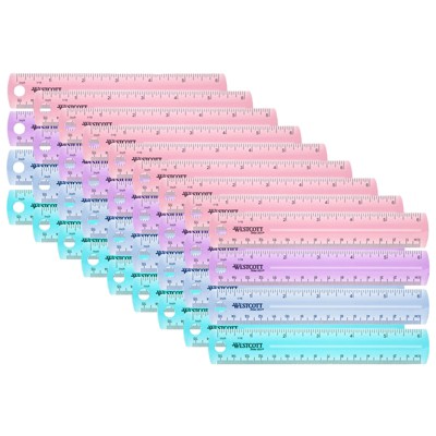 Westcott® 6" Plastic Ruler, Assorted Colors (No Color Choice), Pack of 36
