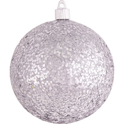 Christmas by Krebs 4ct Silver Shatterproof Glittered Christmas Ball Ornaments 4.75" (120mm)