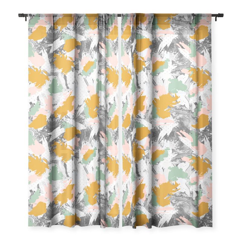 Marta Barragan Camarasa Marbled Abstract In The Colors Single Panel Sheer Window Curtain - Deny Designs, 3 of 7