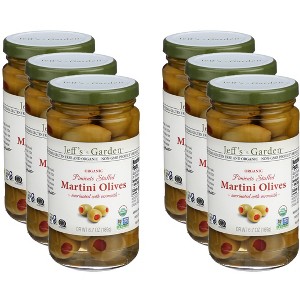 Jeff’s Garden Stuffed Pimiento Martini Olives - Case of 6 - 6.7 oz - 1 of 2