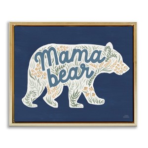 Stupell Industries Blue Mama Bear Botanicals Floating Frame Canvas Art - 1 of 4