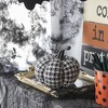 NAYSAYE Party Decoration and Accessories Set of 2 Fabric Plaid Pumpkins for Holiday Halloween Tabletop, Black and White, 15.1"*8.1"*7.7" - 3 of 4