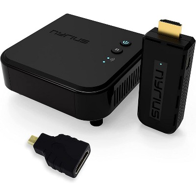 Nyrius ARIES Pro Wireless HDMI Transmitter & Receiver to Stream HD 1080p 3D Video & BONUS HDMI to Micro HDMI - Black
