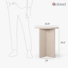 Stead Round Fluted Accent Side Table - Pedestal Drink Table - Modern Home Furniture with Solid Wood X-Base (Weathered White) - 2 of 4