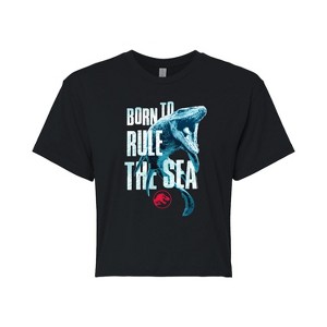 Women's - Jurassic Park - Born To Rule The Sea Cropped Graphic T-Shirt - 1 of 4
