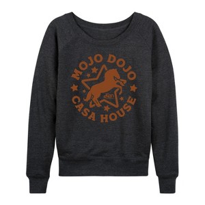 Women's - Barbie - Mojo Dojo Casa House Lightweight French Terry Wide Neck Long Sleeve Shirt - 1 of 4
