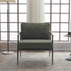 SKRAN Upholstered Mid Century Lounge Chair, Reading Armchair, Chenille Fabric Modern Arm Chair with Metal Frame, Accent Chair for Living Room, Green - 2 of 4