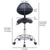 Racxily Saddle Stool Chair with Backrest Swivel Hydraulic Ergonomic Tilt Seat Chair with Wheels Footrest for Medical Hospital Clinic Dental-Black - 4 of 4