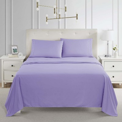 Lavender Full Deep Pocket Microfiber 4-Piece Bed Sheet Set