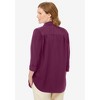 Woman Within Plus Size Three-Quarter Sleeve Peachskin Button Front Shirt - 3 of 4