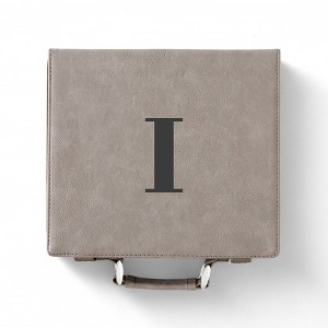 Personalization Mall Grey Leatherette Poker Chip Set - 1 of 2