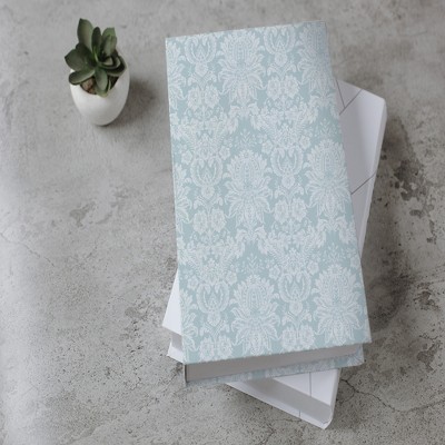 Duck Egg Blue Damask Peel and Stick Vinyl Wallpaper