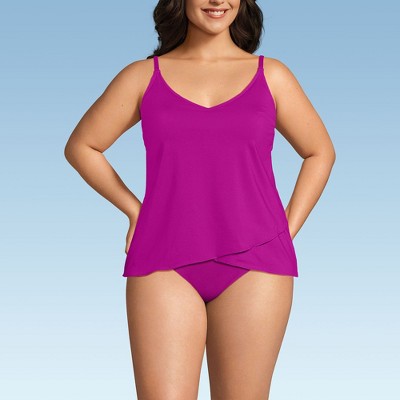 Lands' End Women's Tulip Hem Tankini Top