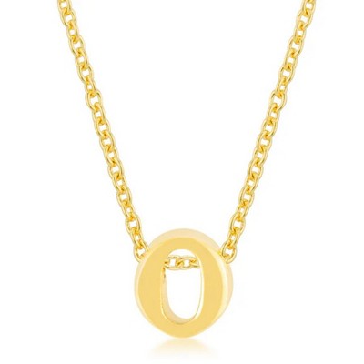 ShineHigh Gold Plated Stainless Steel Lowercase Initial Pendant Necklace with 18" Chain + 2" Extender – Letters B to Z
