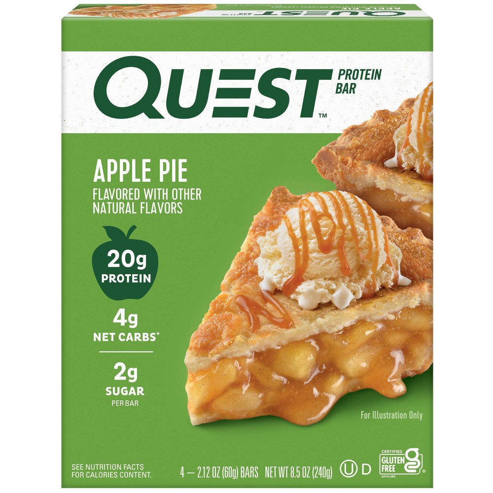 Quest Nutrition Protein Bar - Apple Pie - 8.5oz/4ct: Chewy, 20g Protein, Ready to Eat
