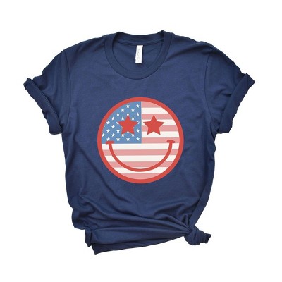 Simply Sage Market Women's Flag Smiley Face Short Sleeve Graphic Tee
