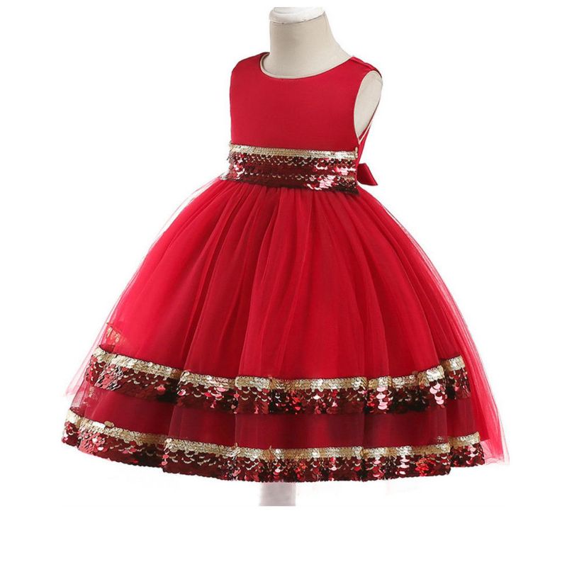 Girls Season of Sparkle Red Tiered Holiday Dress - Mia Belle Girls, 2 of 7
