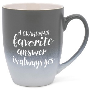 Elanze Designs Grandma's Answer Yes Two Toned Ombre Matte Grey and White 12 ounce Ceramic Stoneware Coffee Cup Mug - 1 of 4