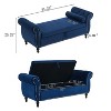 NicBex Modern 51.25" Velvet Storage Bench with Rolled Arms for Bedroom and Entryway - 2 of 4