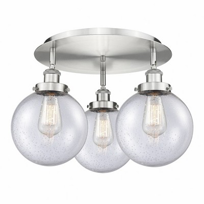 Canton - 3 Light Flush Mount In Art Deco Style-11.88 Inches Tall and 19.75 Inches Wide