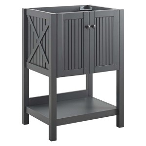 Modway Steam Bathroom Vanity – Gray Modern Cabinet with Soft-Close Doors - 1 of 4