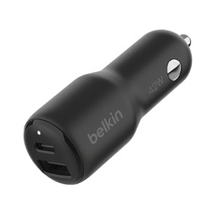 Belkin® 42-Watt Dual-USB Car Charger in White - 1 of 4