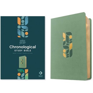 NLT One Year Chronological Study Bible (Leatherlike, Sage Green Mosaic) - (Leather Bound) - 1 of 1