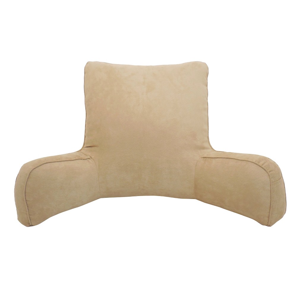 Natural Brush Suede Oversized Bed Rest Lounger: Elements by Arlee, Comfort Reading Support