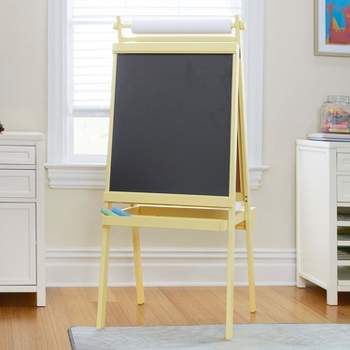 DUKE BABY 3-in-1 Kids Art Easel with Dry-Erase Board, Chalkboard, Paper  Roll and Art Supply Storage- Green