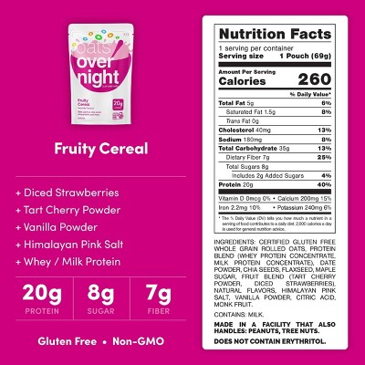 Oats Overnight Fruity Cereal Breakfast Shake Pouch - 2.4oz