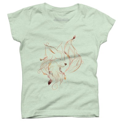 Girl's Design By Humans Fox By LouJah T-Shirt