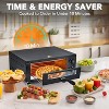 12 in Electric Pizza Oven with visual Window, 1100W Stainless Steel Chamber & Timer for Fast Food, Catering, Mall Kiosk, Countertop Electric Baking - 3 of 4