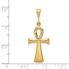 Black Bow Jewelry 14k White or Yellow Gold Reversible Ankh Cross Pendant, 14 x 35mm - 4 of 4